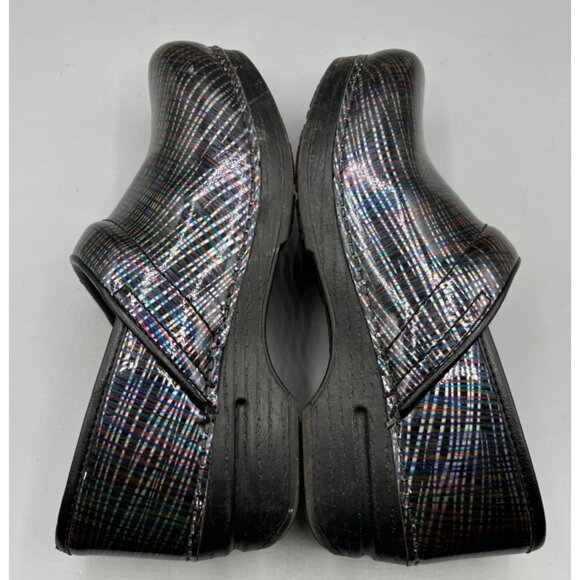 Dansko‎ XP 2.0 Womens Plaid Patent Leather Clogs Size 37 - Picture 7 of 8